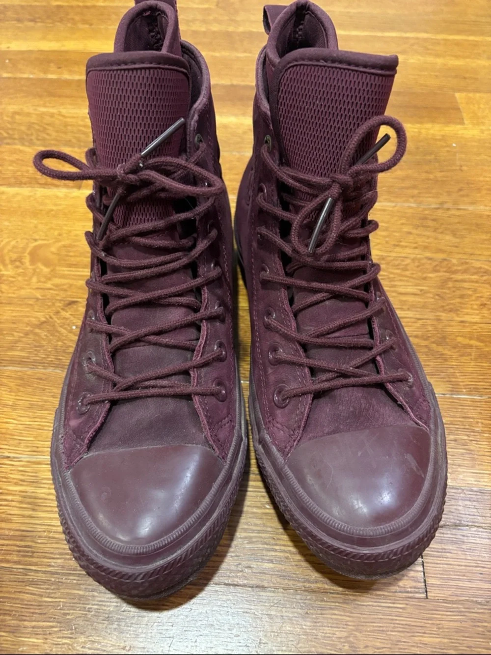 Converse Women's High Top Sneakers - Plum/Burgundy Suede - Picture 7 of 8